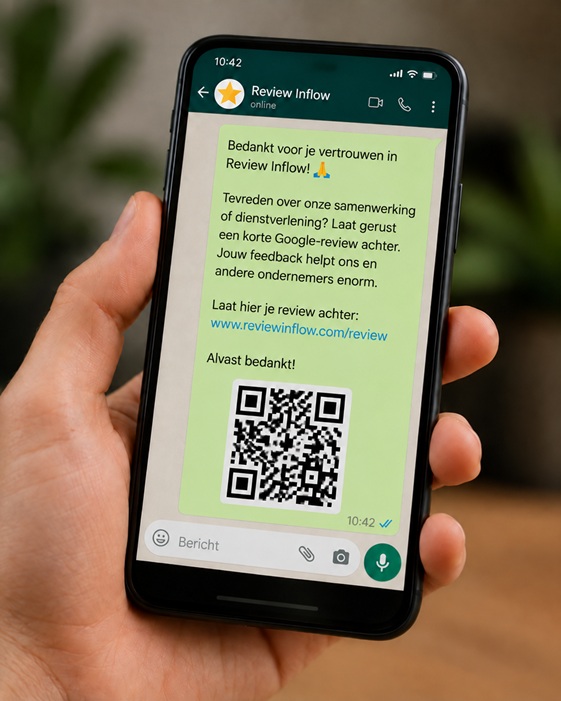 Voorbeeld van een WhatsApp-bericht om een review te vragen